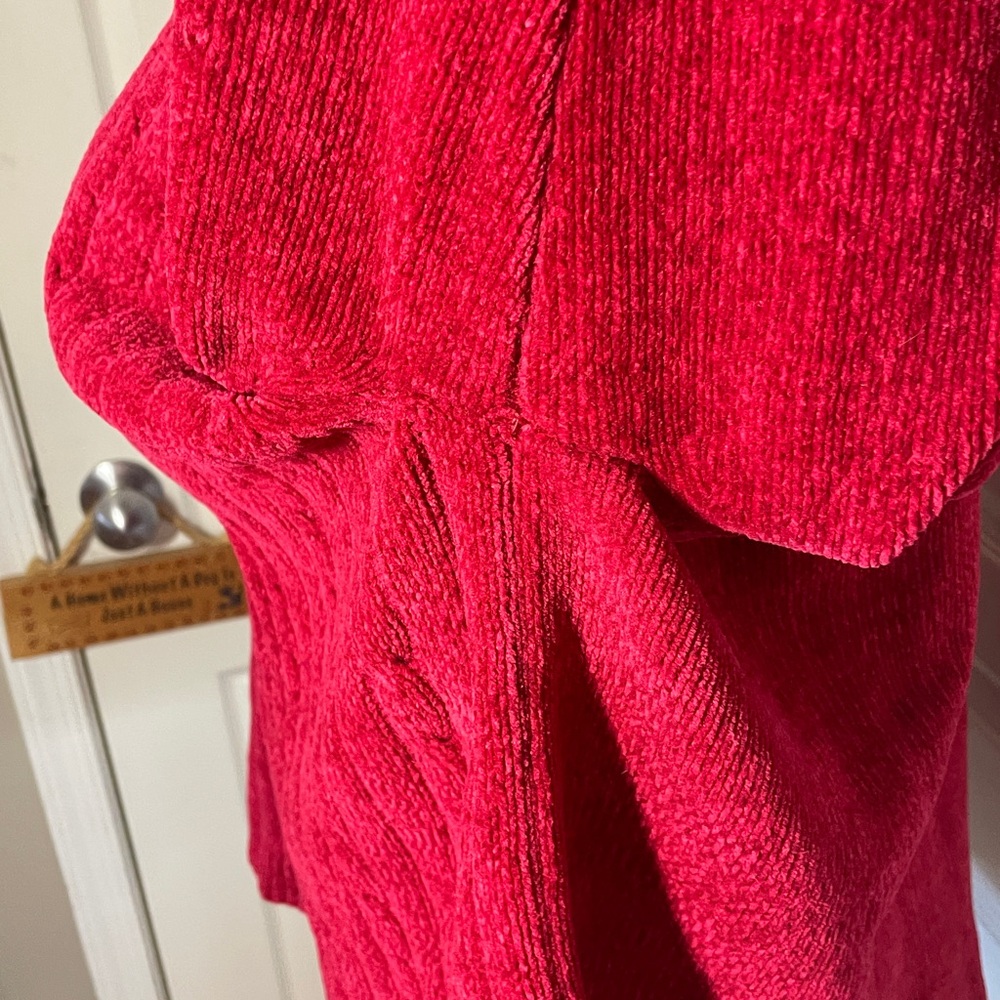 Alfred Dunner Mockneck Red Sweater Chenille Cabled Winter Holiday Christmas 3X - Picture 10 of 17